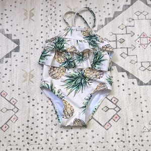 Starting Out pineapple ruffle bathing suit